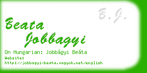 beata jobbagyi business card